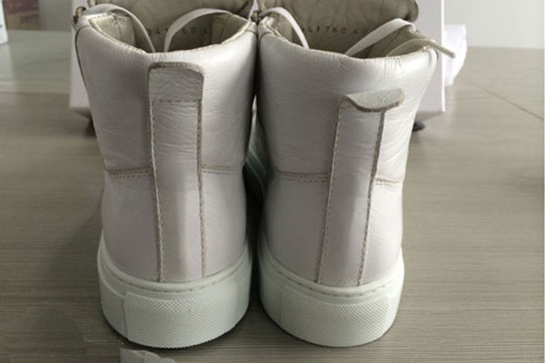 Balenciaga Arena High Top Creased Leather Sneakers White