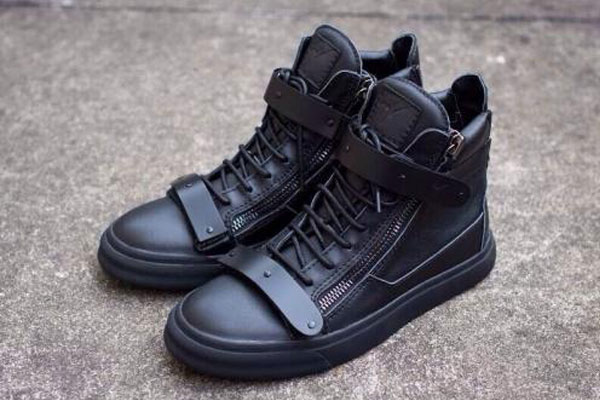 Giuseppe Zanotti Black Matte Leather Birel London Men Sneakers(with receipt)