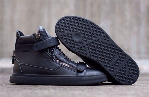 Giuseppe Zanotti Black Matte Leather Birel London Men Sneakers(with receipt)