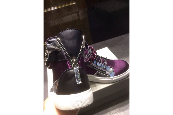 Giuseppe Zanotti Chain & Zipper Hi-Top Purple Men′s Sneaker(with receipt)