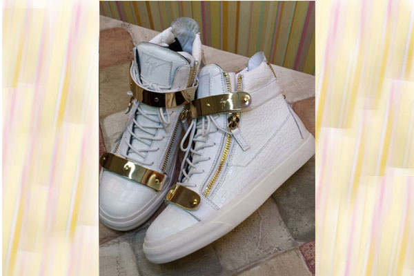 Giuseppe Zanotti Croc White high top Lace up Crocodile Kanye shoes Sneakers(with receipt)