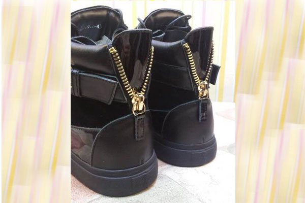 Giuseppe Zanotti Design Black Suede Gold Chains High Top Trainers(with receipt)