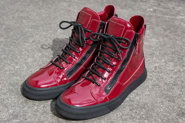 Giuseppe Zanotti Red Zipped Patent Sneakers(with receipt)