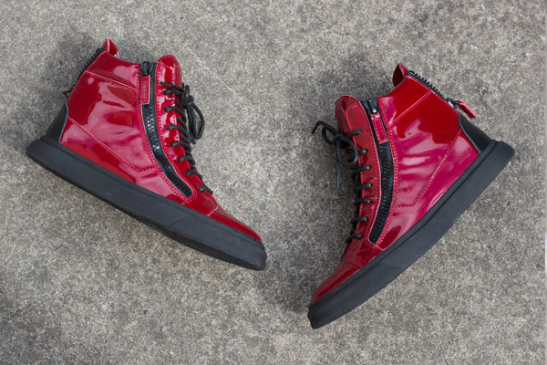 Giuseppe Zanotti Red Zipped Patent Sneakers(with receipt)
