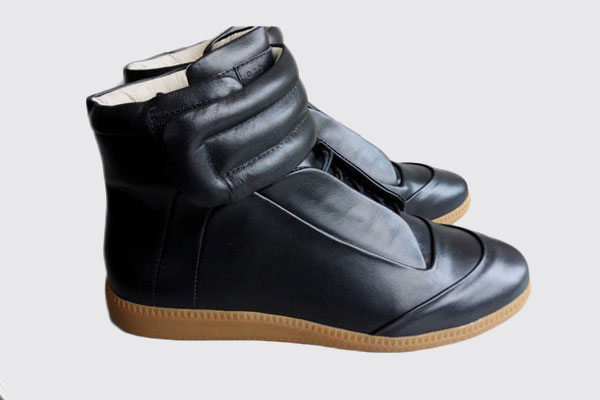 Maison Martin Margiela Black Nubuck Leather Trainer high top sneaker