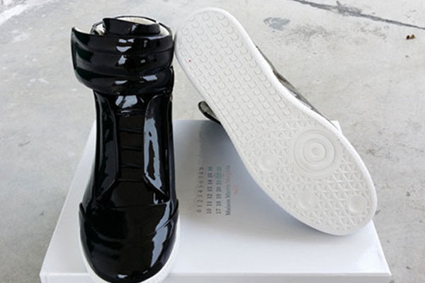 Maison Martin Margiela Black Patent Leather High-Top Sneaker for Men