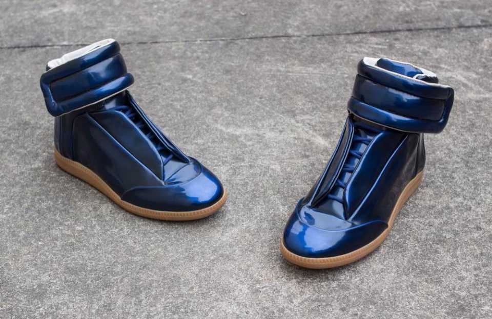 Maison Martin Margiela Blue Future Leather Hightop Sneakers