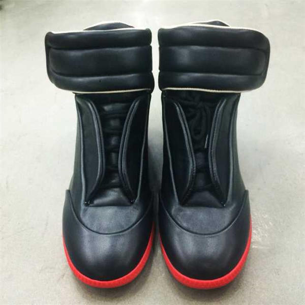 Maison Martin Margiela Future Leather Black red High Tops Sneaker