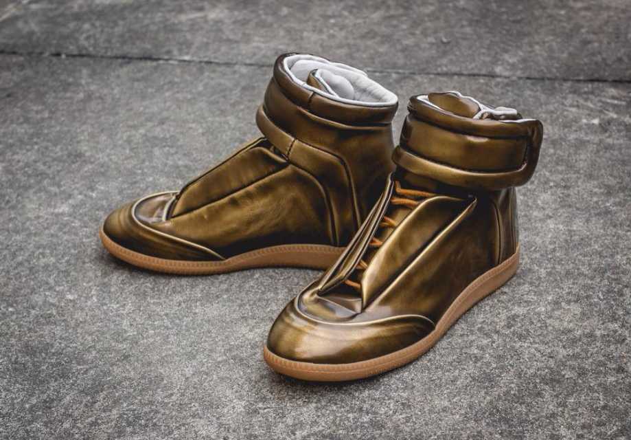 Maison Martin Margiela Gold Future Leather Hightop Sneakers