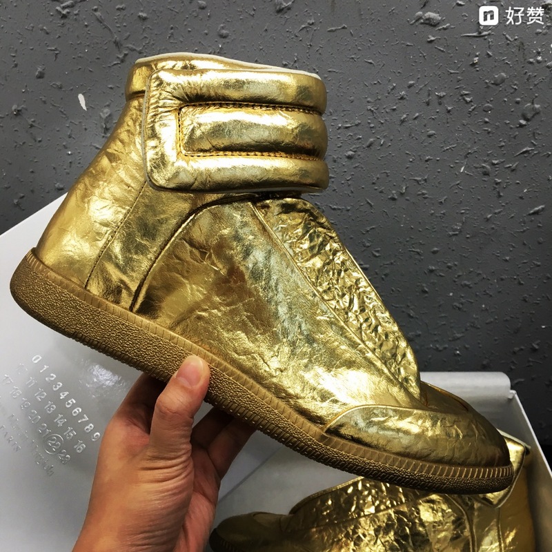 Maison Martin Margiela Gold Leather Future High-Top Sneakers