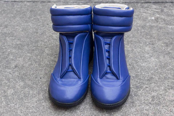 Maison Martin Margiela Line 22 High Top Velcro Leather Sneaker Blue