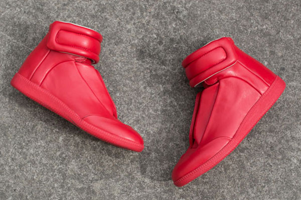Maison Martin Margiela Red Leather Red Bottom High Top Sneaker