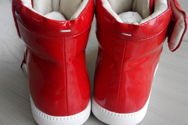 Maison Martin Margiela Red Patern Leather High Top Men Sneakers