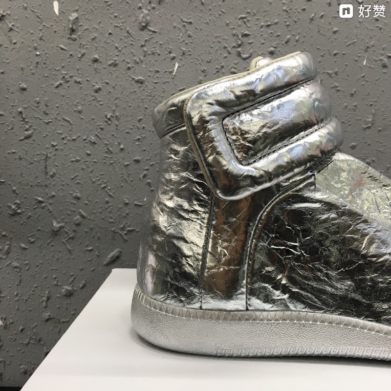Maison Martin Margiela Silver Leather Future High-Top Sneakers