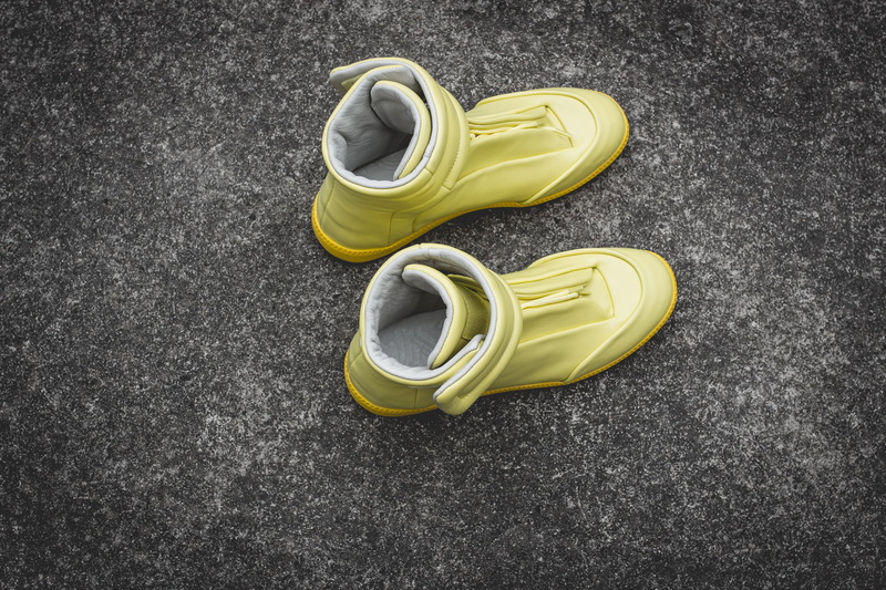 Maison Martin Margiela Yellow Leather Future High-Top Sneakers