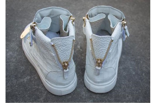 Mens Giuseppe Zanotti White Croc High Top Double Gold-Bracelet Zip Kanye Sneakers(with receipt)