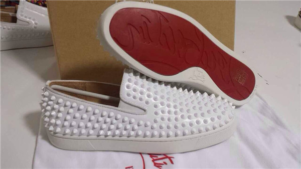 Super Max Perfect Christian Louboutin Roller-Boat Men′s Flat White(with receipt)