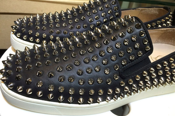 Super Max Perfect Christian Louboutin Roller Boat Mens Flat Sneakers with golden spikes(with receipt