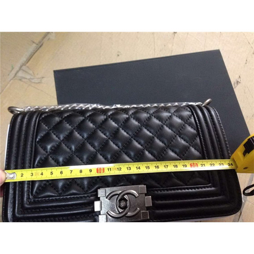 CHNL black leather bags 24cm