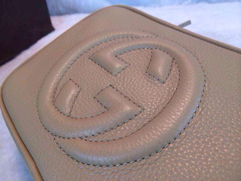 G Soho Apricot Patent Leather Disco Bag