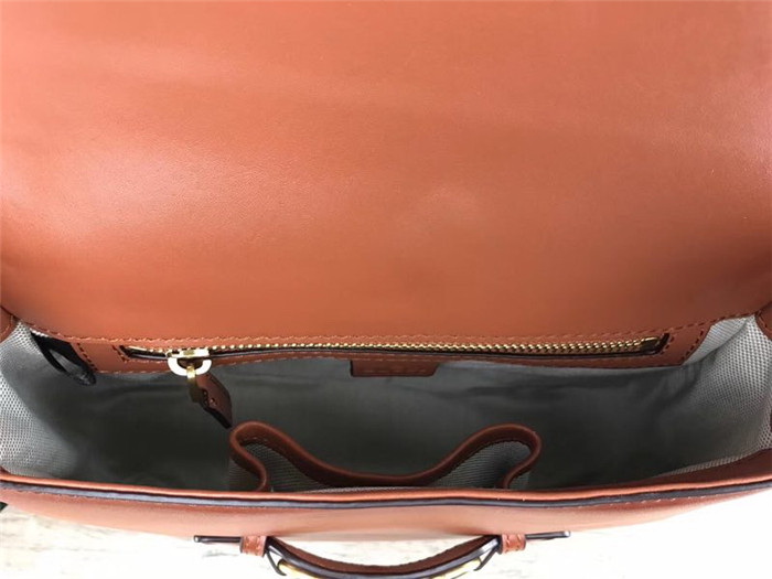 G Web Medium Brown Leather Shoulder Bag
