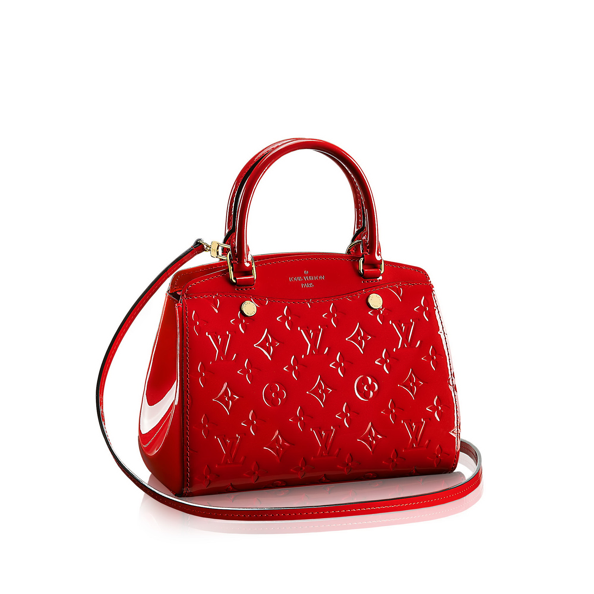 LV Red shiny leather handbag
