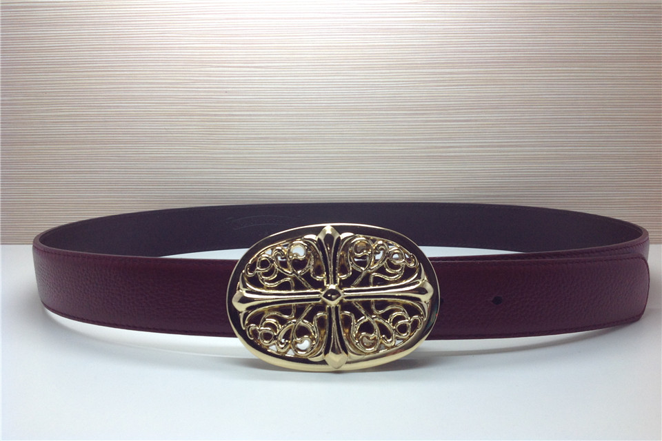 Super Perfect Quality Chrome Hearts Belts(100% Genuine Leather,Steel Buckle)-011