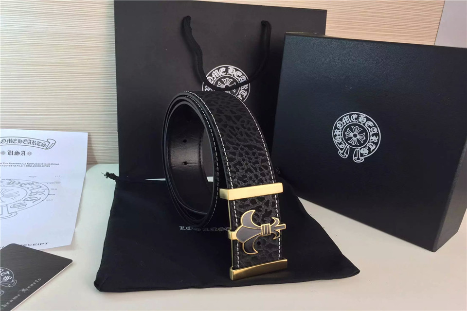 Super Perfect Quality Chrome Hearts Belts(100% Genuine Leather,Steel Buckle)-030