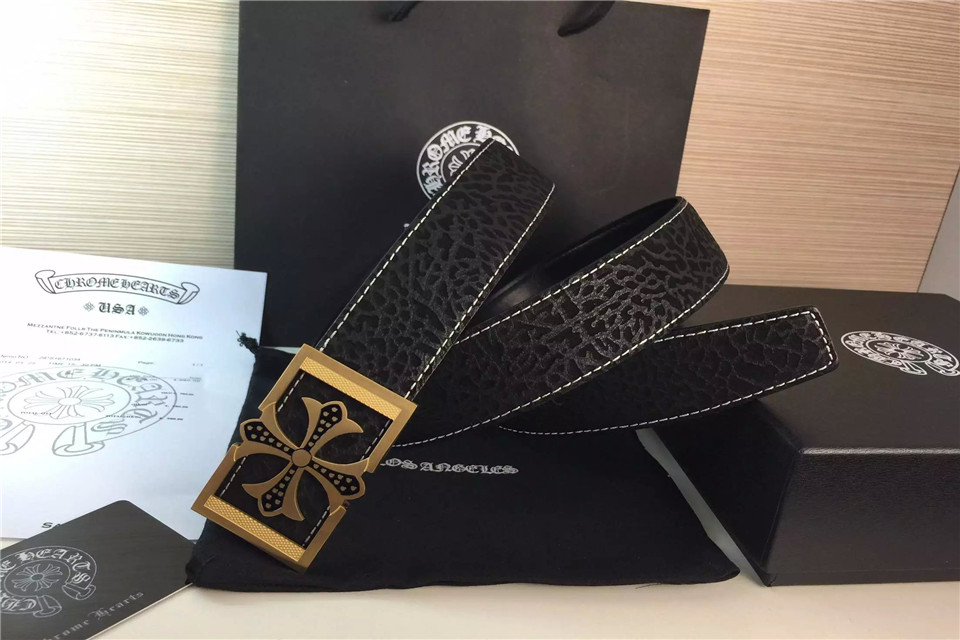 Super Perfect Quality Chrome Hearts Belts(100% Genuine Leather,Steel Buckle)-035