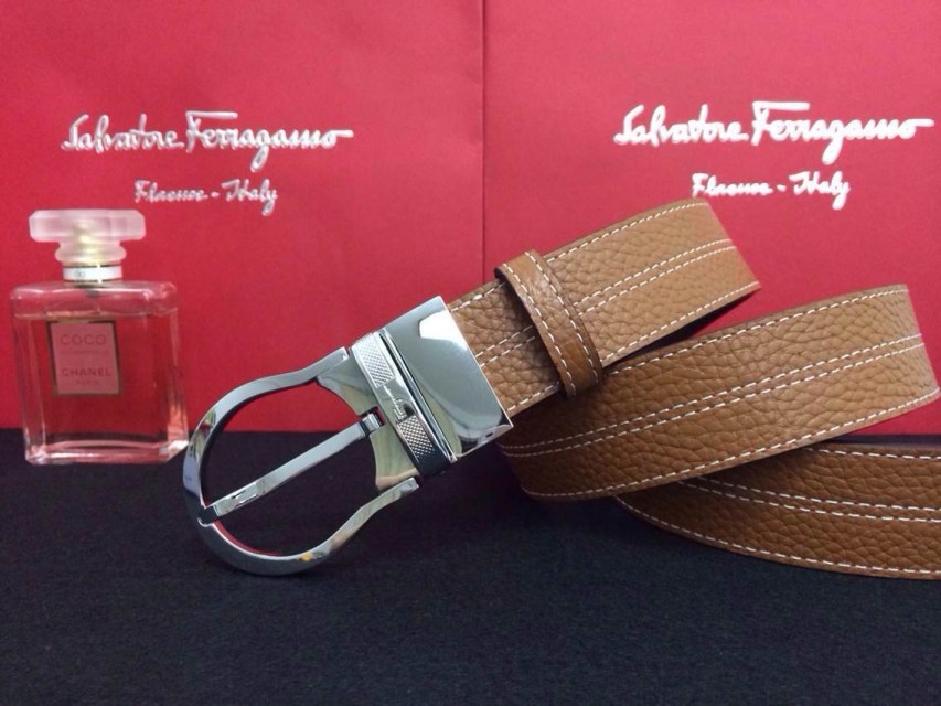 Super Perfect Quality Ferragamo Belts(100% Genuine Leather,steel Buckle)-377