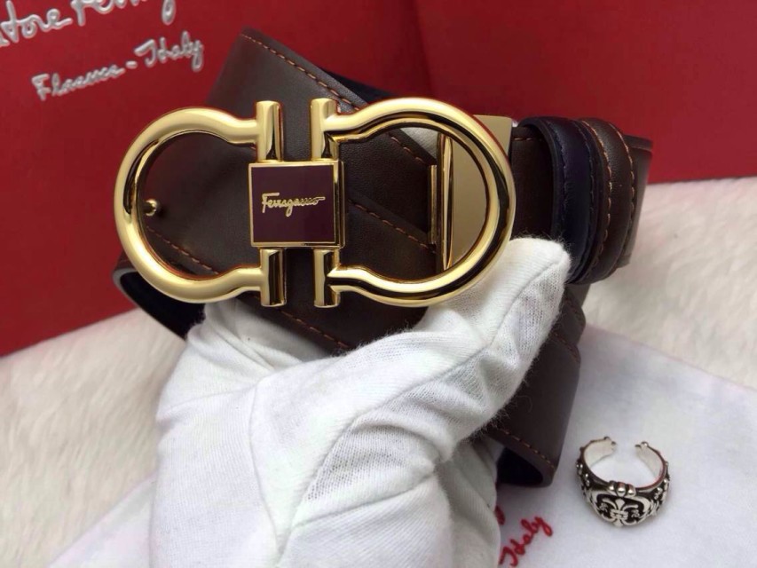 Super Perfect Quality Ferragamo Belts(100% Genuine Leather,steel Buckle)-493
