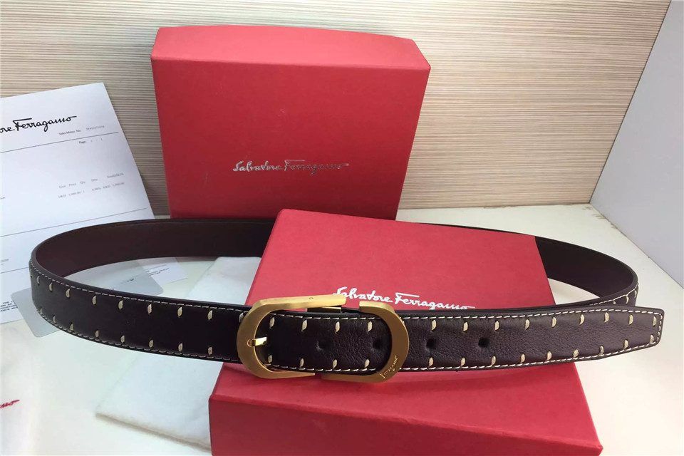 Super Perfect Quality Ferragamo Belts(100% Genuine Leather,steel Buckle)-687