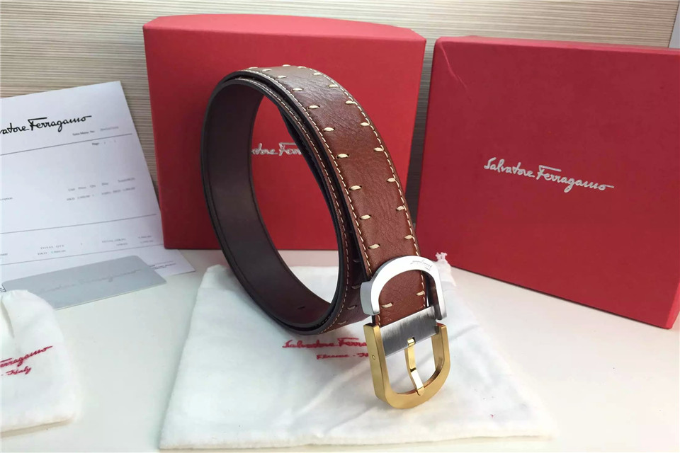 Super Perfect Quality Ferragamo Belts(100% Genuine Leather,steel Buckle)-689