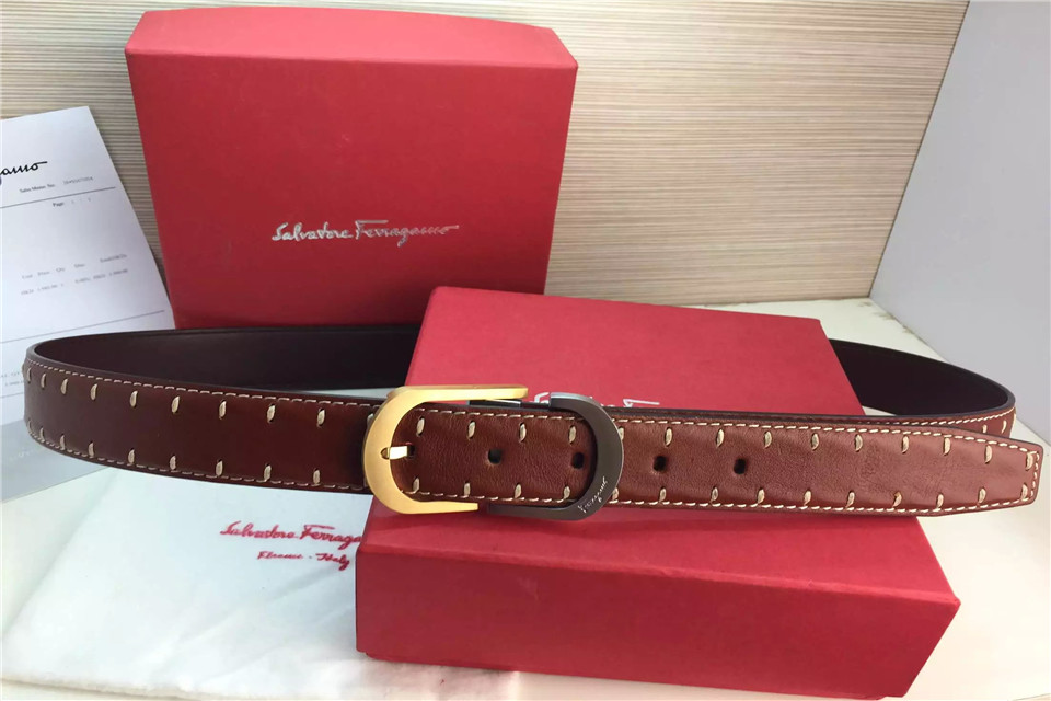 Super Perfect Quality Ferragamo Belts(100% Genuine Leather,steel Buckle)-690