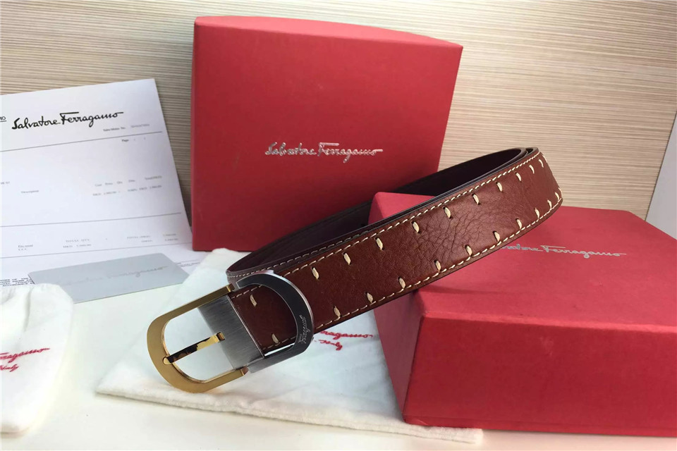 Super Perfect Quality Ferragamo Belts(100% Genuine Leather,steel Buckle)-691
