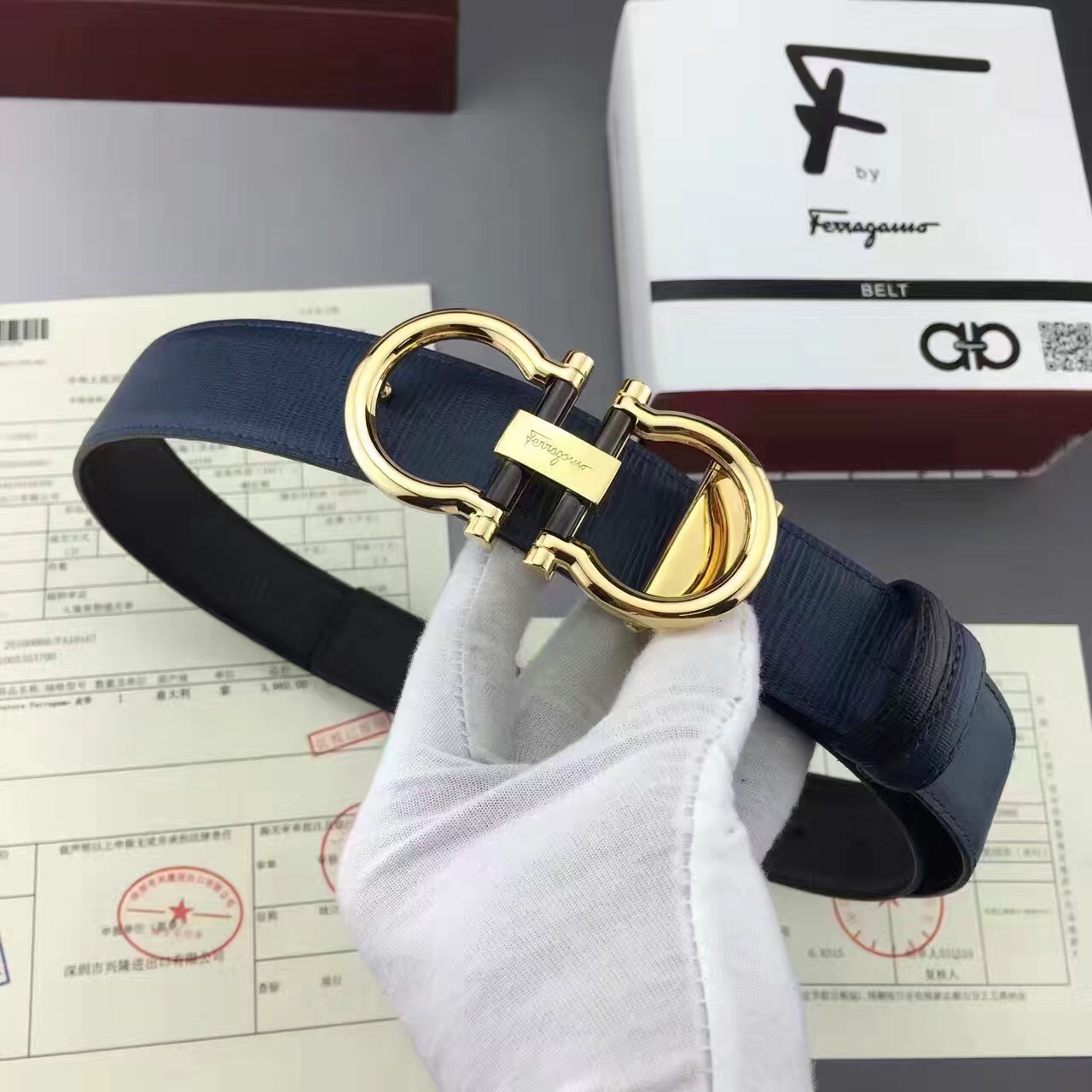 Super Perfect Quality Ferragamo Belts(100% Genuine Leather,steel Buckle)-761