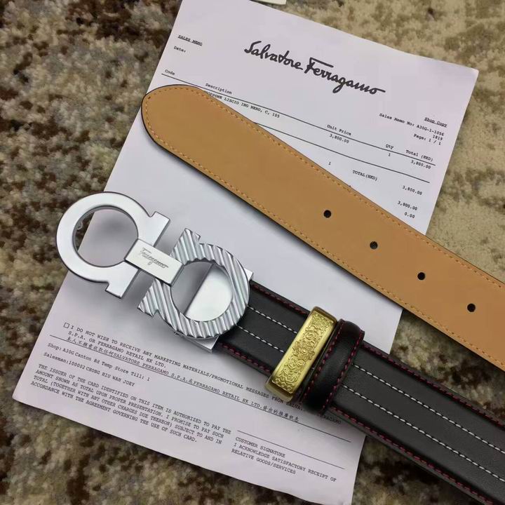 Super Perfect Quality Ferragamo Belts(100% Genuine Leather,steel Buckle)-820