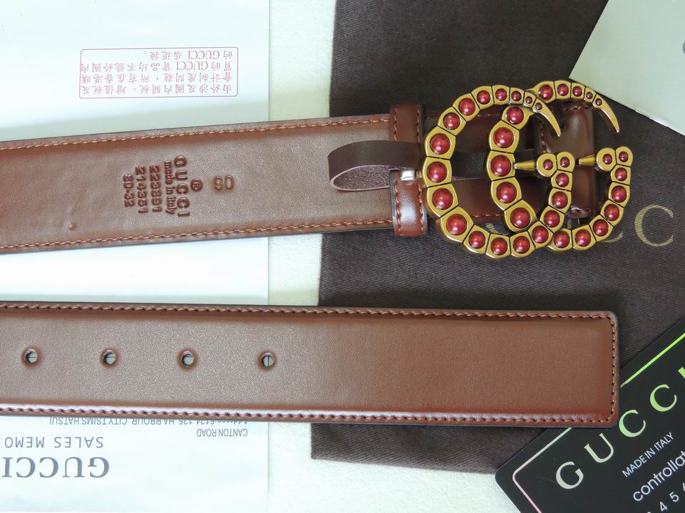 Super Perfect Quality G Belts(100% Genuine Leather,steel Buckle)-414