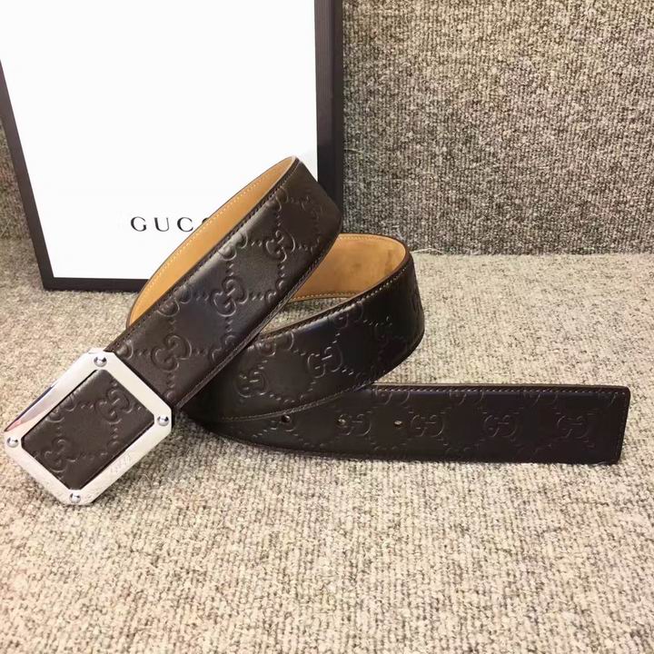 Super Perfect Quality G Belts(100% Genuine Leather,steel Buckle)-616