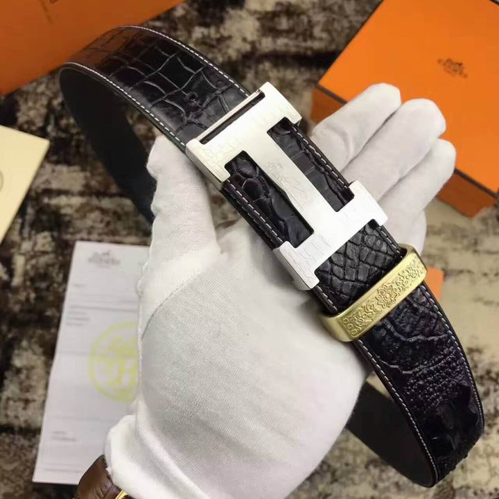 Super Perfect Quality Hermes Belts(100% Genuine Leather,Reversible Steel Buckle)-1004