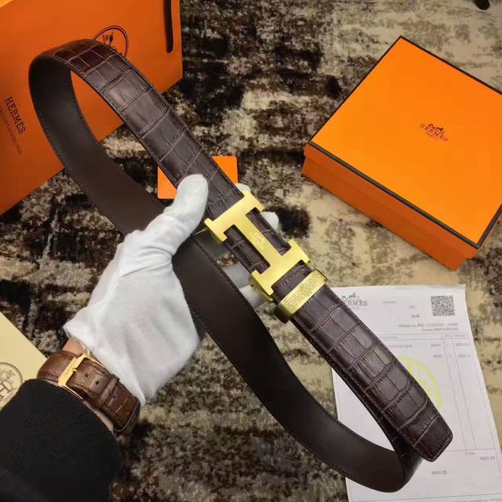 Super Perfect Quality Hermes Belts(100% Genuine Leather,Reversible Steel Buckle)-1008