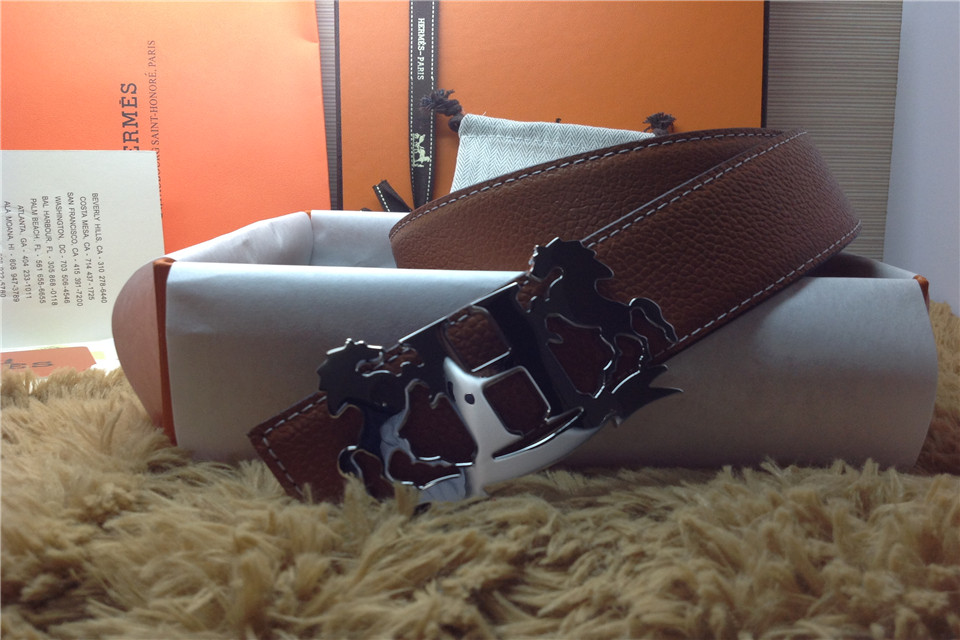 Super Perfect Quality Hermes Belts(100% Genuine Leather,Reversible Steel Buckle)-579