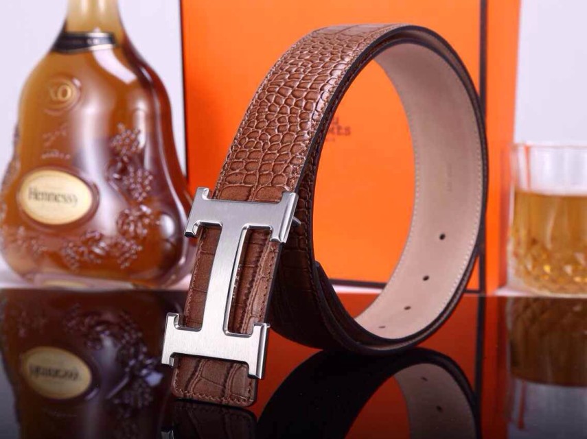Super Perfect Quality Hermes Belts(100% Genuine Leather,Reversible Steel Buckle)-588