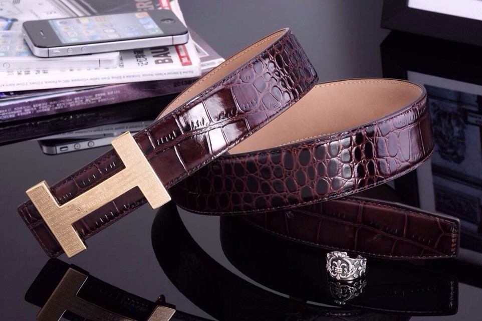 Super Perfect Quality Hermes Belts(100% Genuine Leather,Reversible Steel Buckle)-639