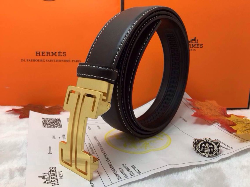Super Perfect Quality Hermes Belts(100% Genuine Leather,Reversible Steel Buckle)-676