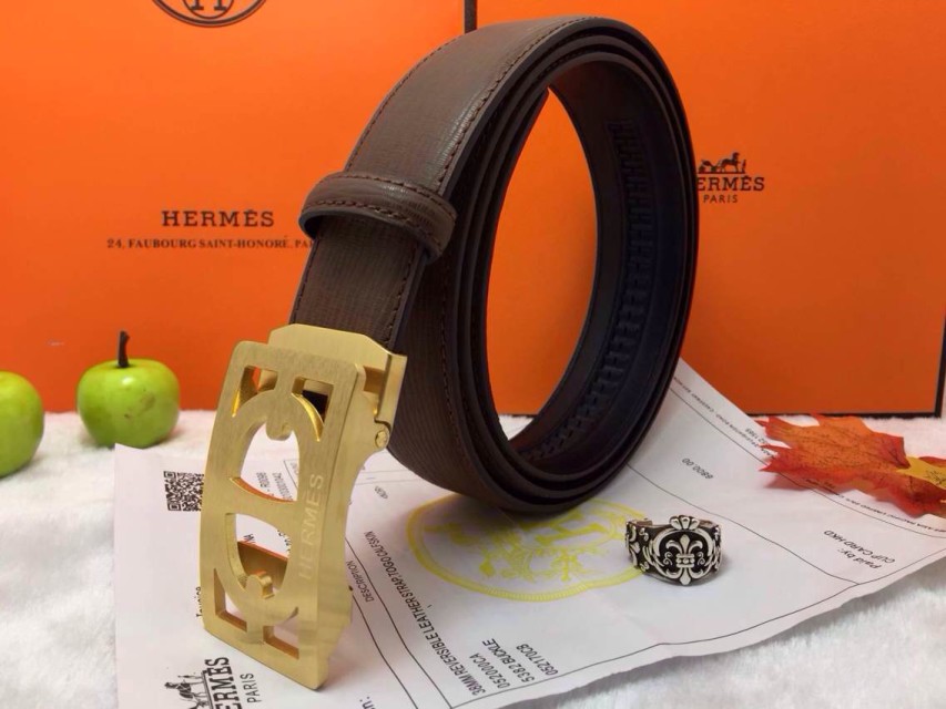 Super Perfect Quality Hermes Belts(100% Genuine Leather,Reversible Steel Buckle)-687