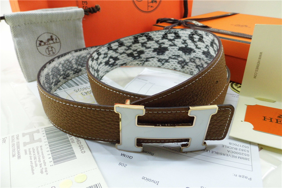 Super Perfect Quality Hermes Belts(100% Genuine Leather,Reversible Steel Buckle)-794