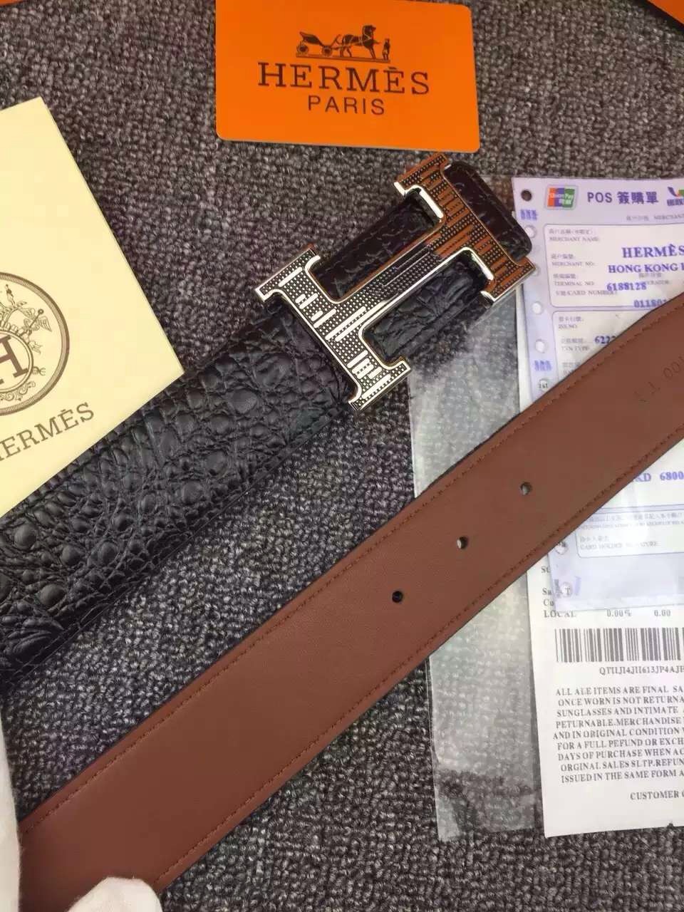 Super Perfect Quality Hermes Belts(100% Genuine Leather,Reversible Steel Buckle)-855