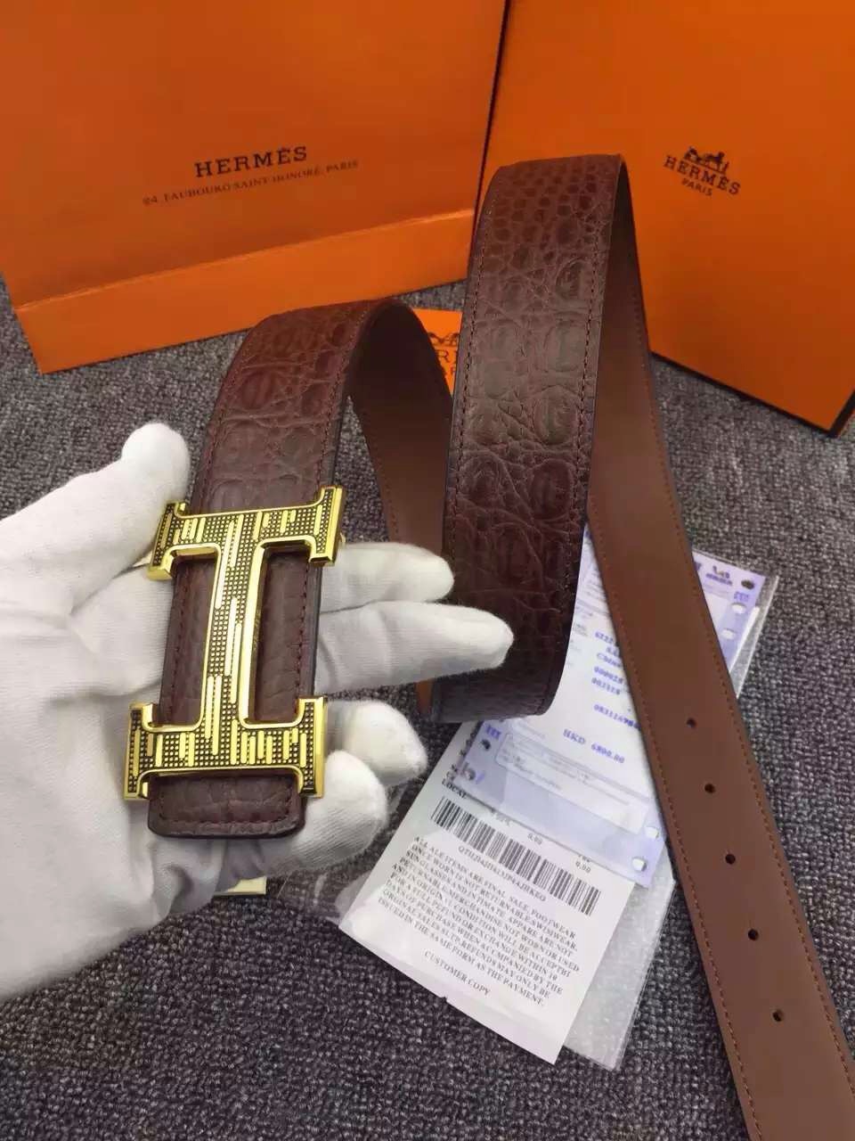 Super Perfect Quality Hermes Belts(100% Genuine Leather,Reversible Steel Buckle)-857