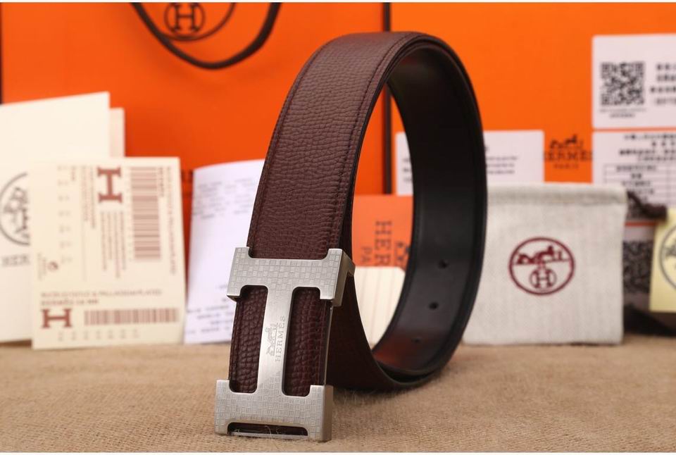 Super Perfect Quality Hermes Belts(100% Genuine Leather,Reversible Steel Buckle)-872